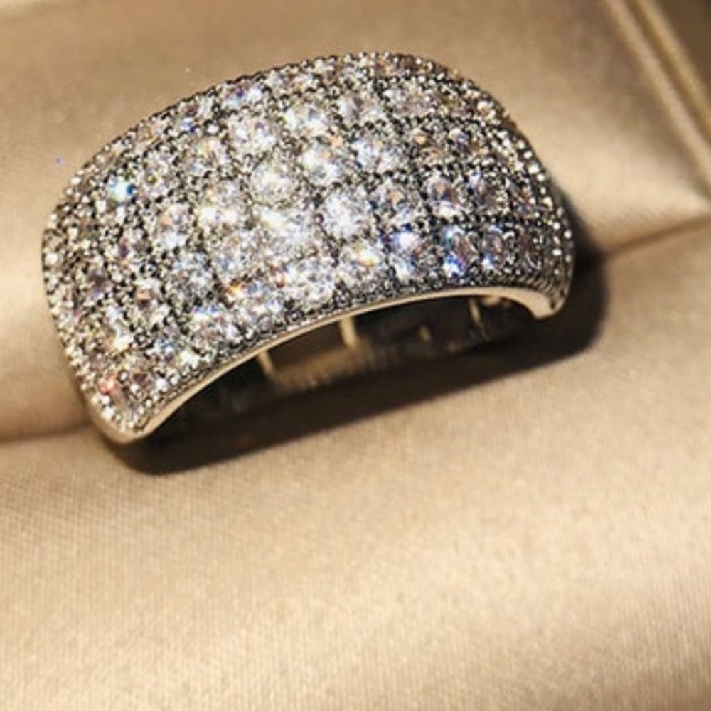 Clear Shin Zircon Round Rings 925 - image 3